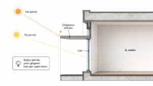 Gölgeleme Elemanı Estetik Bir Detay mı, İklimlendirme Elemanı mı? 3 a clean architectural infographic diagram on a whi 3 batch 3